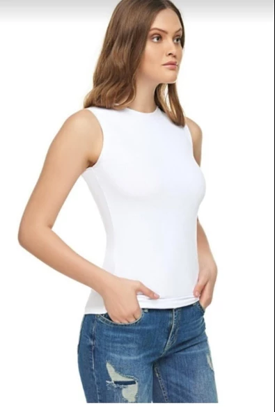 TUTKU ELİT 2201 BAYAN ELASTAN SIFIR KOL ATLET TEKLİ - Resim 2