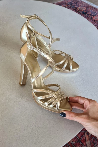 015 5009 15 P Topukla Kadın Abiye Ayakkabı Yüksek Topuklu - 3