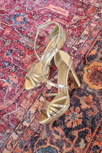 015 5009 15 P Topukla Kadın Abiye Ayakkabı Yüksek Topuklu - 4