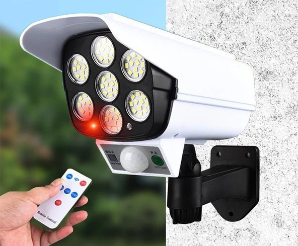 Bahçe Aydınlatma Su Geçirmez Kablosuz 77 LED 3 Mod Kamera Şeklinde - 2