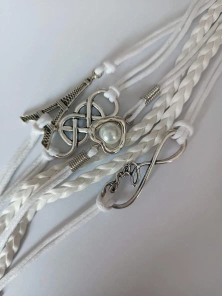 Melike Beyaz Love Eyfel Bileklik - Resim 2