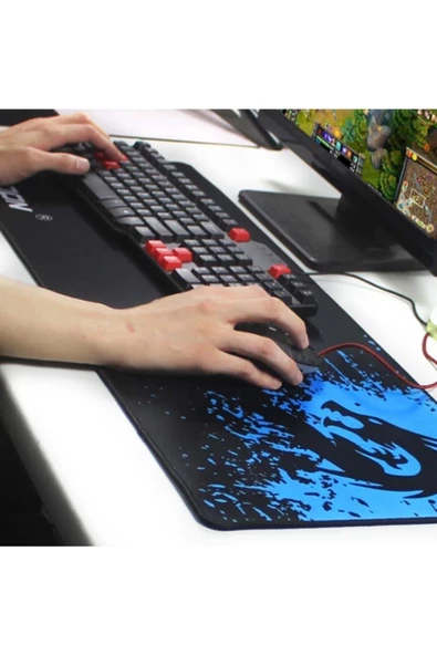 Azemax 70x30cm Rakoon Resimli Oyuncu Mousepad kaydırmaz Taban MousePad - 3