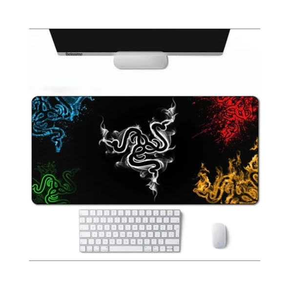 Azemax 70x30cm Razer 5Renk Desenli Oyuncu Mousepad Kaydırmaz Taban - 2