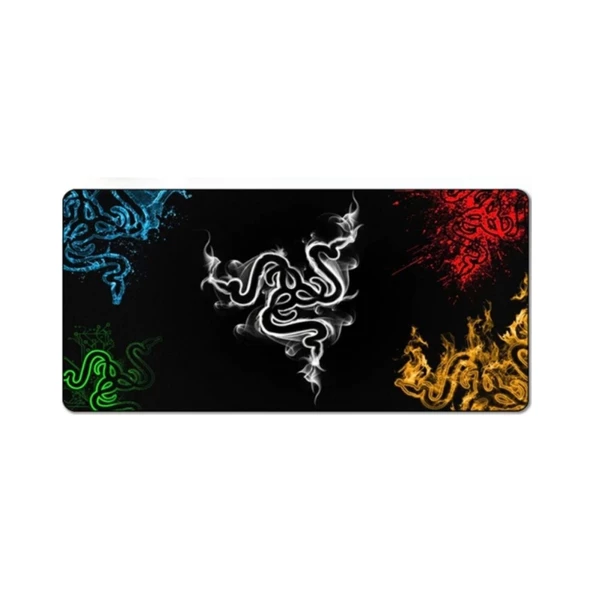 Azemax 70x30cm Razer 5Renk Desenli Oyuncu Mousepad Kaydırmaz Taban