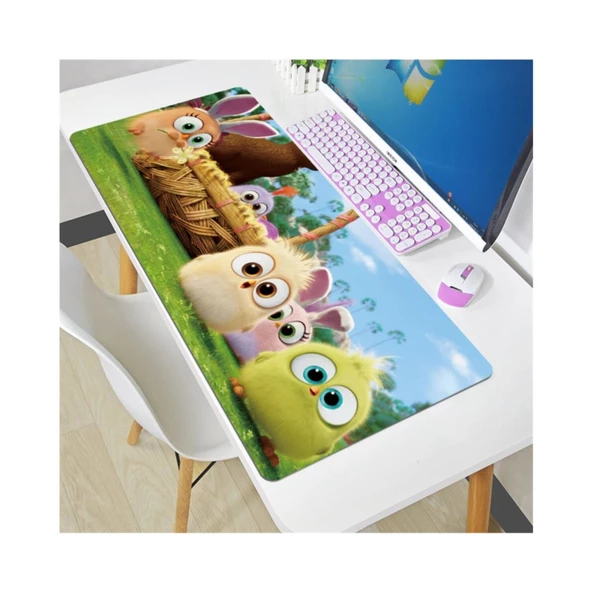 Azemax 70x30cm Civciv Desenli Oyuncu Mousepad kaydırmaz Taban Mousepad - 3