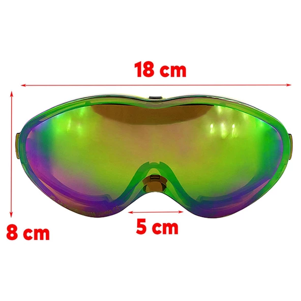 Bellasimo Çerçevesiz Kayak Gözlüğü Camı Lens Değiştirebilir Cam Antifog Güneş Kar Gözlük Camı Gökkuşağı - 6