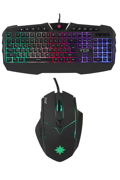 Inca Ruthless IKG-310 Rainbow Effect Oyuncu Gaming Klavye + Mouse Seti - Resim 2