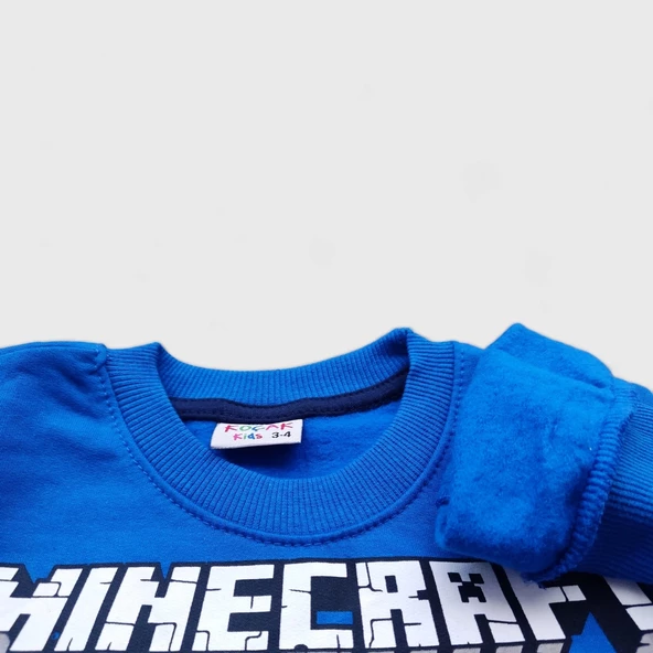 Minecraft Mavi Renkli Erkek Çocuk Giyim Seti - 4