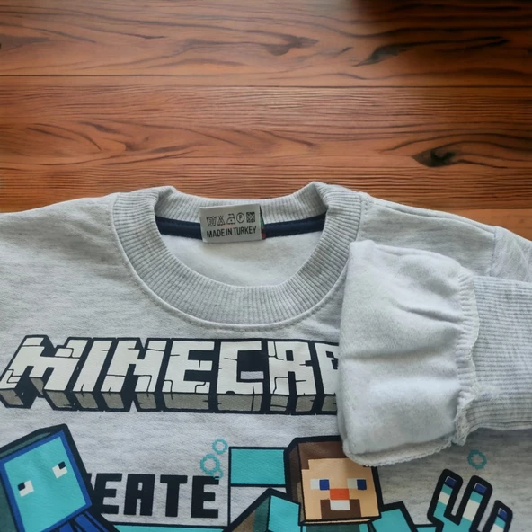 Minecraft Gri Renkli Erkek Çocuk Giyim Seti - 4