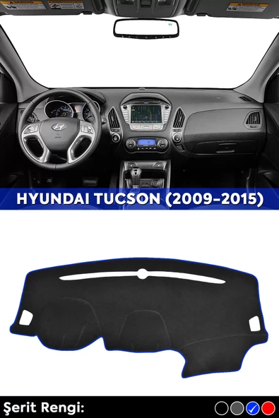 Hyundaı Tucson (2009-2015) 3d Torpido Koruma Kılıfı - Ön Göğüs Panel Kaplama - Mavi Şerit