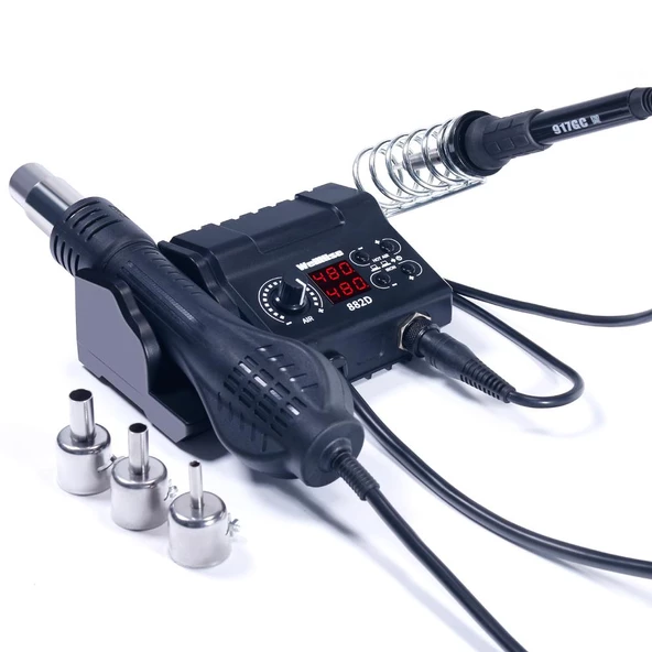 WellHise WH-882D Dijital Sıcak Hava Üflemeli Isı Ayarlı Havya Lehim İstasyonu - 3