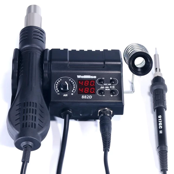 WellHise WH-882D Dijital Sıcak Hava Üflemeli Isı Ayarlı Havya Lehim İstasyonu - 2