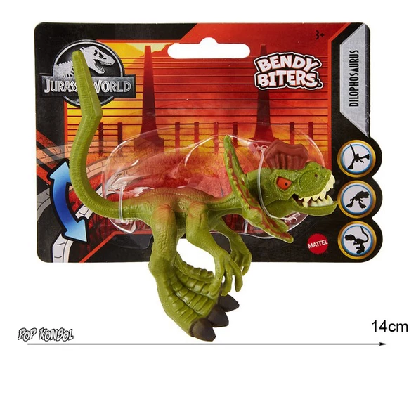 Jurassic World Dinozor Figür Dilophosaurus Bendy Biters Mattel Lisanslı Orjinal Oyuncak - 2
