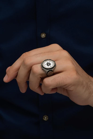 Teşkilatı Mahsusa Armalı 925 Gümüş Erkek Yüzük - Resim 6