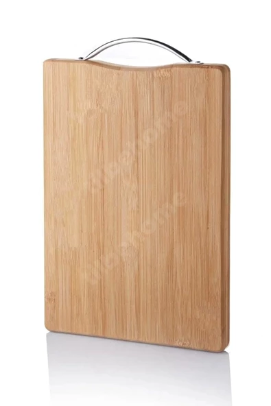Bambu Kesme Panosu Et Sebze Kesme Doğrama Kesim Tahtası Lüx Çelik Saplı Peynir Servis Sunum Tepsi - 4