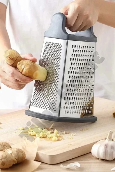 Paslanmaz Büyük Boy Çelik Rende Çok Işlevli Silikon Tabanlı Çok Fonksiyonlu Peynir Doğrayıcı Rende - 2