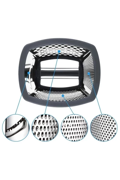 Paslanmaz Büyük Boy Çelik Rende Çok Işlevli Silikon Tabanlı Çok Fonksiyonlu Peynir Doğrayıcı Rende - 4