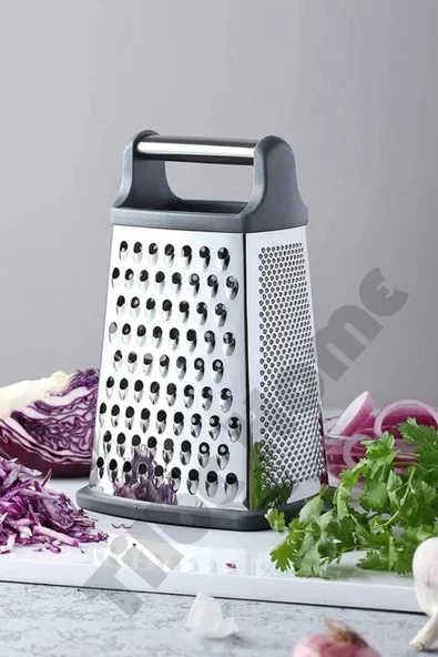 Paslanmaz Büyük Boy Çelik Rende Çok Işlevli Silikon Tabanlı Çok Fonksiyonlu Peynir Doğrayıcı Rende - 5