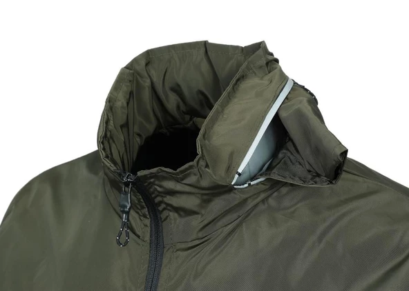Gizli Kapüşonlu Spor Yağmurluk Haki Renk - 3