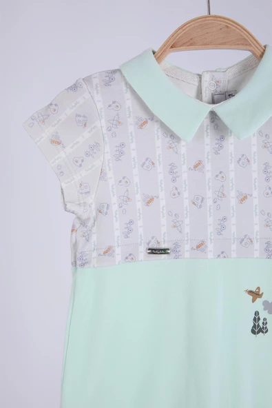 Babyhola %100 Pamuk Erkek Bebek Tulum 13668 - 2