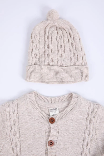 Babyhola Organik %100 Triko Kız Erkek Bebek Çocuk Bereli Tulum Takım 5717 - 5