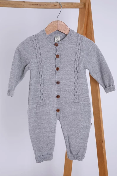 Babyhola Organik %100 Triko Kız Erkek Bebek Çocuk Bereli Tulum Takım 5717 - 7