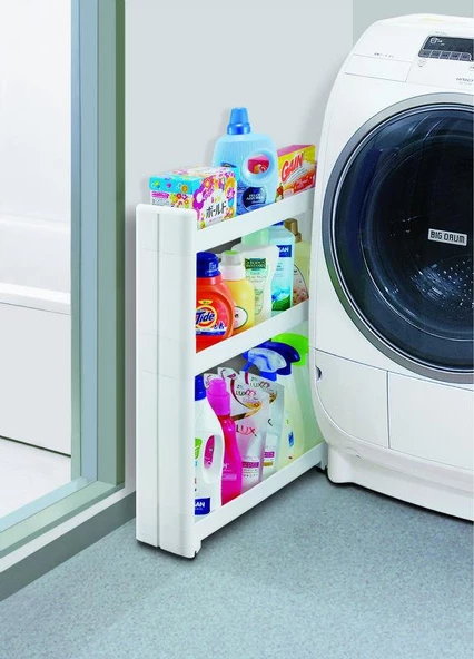 Motek Çok Amaçlı Tekerlekli Mutfak, Banyo Rafı Organizer SR-03 - 2