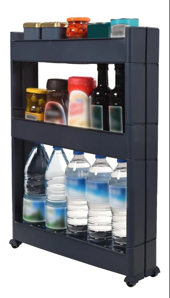 Motek Çok Amaçlı Tekerlekli Mutfak, Banyo Rafı Organizer SR-03 - 5