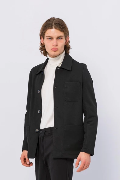 CEKMON Erkek Düğmeli Çok Cepli Rahat Blazer Regular Fit Klasik Ceket - 3