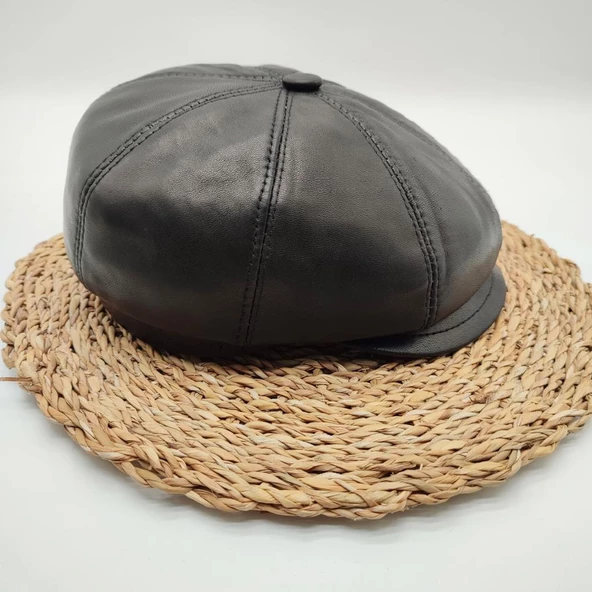 Siyah Renk Erkek Deri Kasket - 3