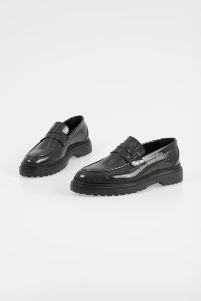 Hakiki Deri Erkek Bağcıklı Klasik Ayakkabı Timsah Desenli Rahat Tabanlı - Resim 12