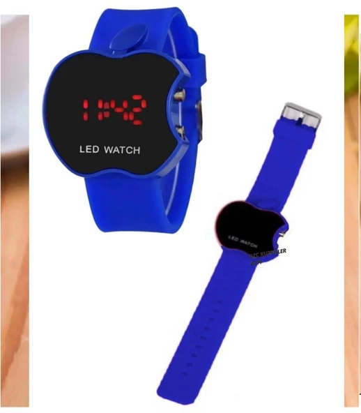 DZC KUZENLER AVM DİJİTAL LED EKRANElma Apple Şeklinde Dijital Led Watch Kol Saati Çocuk Saati Elma Saat - 6