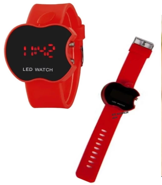 DZC KUZENLER AVM DİJİTAL LED EKRANElma Apple Şeklinde Dijital Led Watch Kol Saati Çocuk Saati Elma Saat - 4
