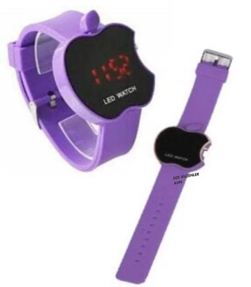 DZC KUZENLER AVM DİJİTAL LED EKRANElma Apple Şeklinde Dijital Led Watch Kol Saati Çocuk Saati Elma Saat - 7