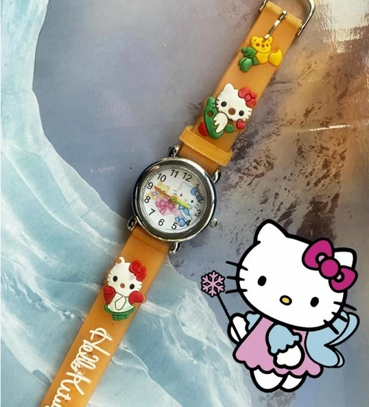 DZC KUZENLER AVM HELLO KITTY SAAT SLİKON KORDON FİGÜRLÜ KABARTMALI ÇOCUK SAATİ - 8