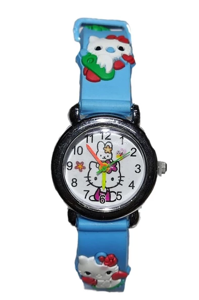 DZC KUZENLER AVM HELLO KITTY SAAT SLİKON KORDON FİGÜRLÜ KABARTMALI ÇOCUK SAATİ - 3