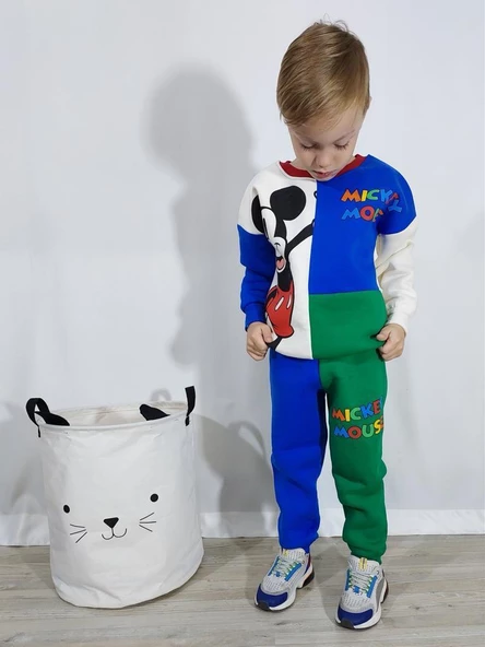 ERKEK ÇOCUK MİCKEY MOUSE MODELLİ 3 İP ŞARDONLU EŞOFMAN TAKIMI - 5