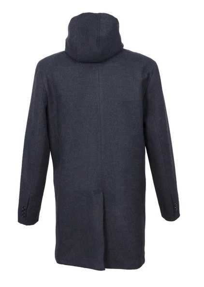 Kapüşonlu Erkek Yarım Palto Füme Renk - 3