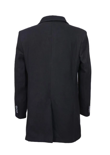 Battal Beden Kapüşonlu Erkek Yarım Palto Siyah Renk - 10