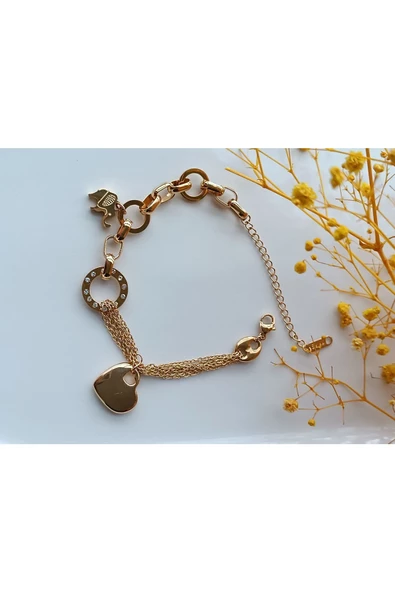 Şık Ve Tarz Sallantılı Fil Detay Antialerjik Çelik Kelepçe - Resim 2