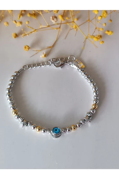 Nazar Boncuklu Şık Ve Farklı Tarz Dorika Bileklik