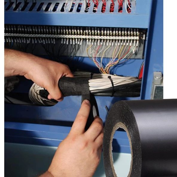Elektrikçi Bandı Siyah İzole Elektirik Kablo Bant Bandı Pvc 0.13 mm Kalınlık 50 mm Geniş 25 Metre - 4