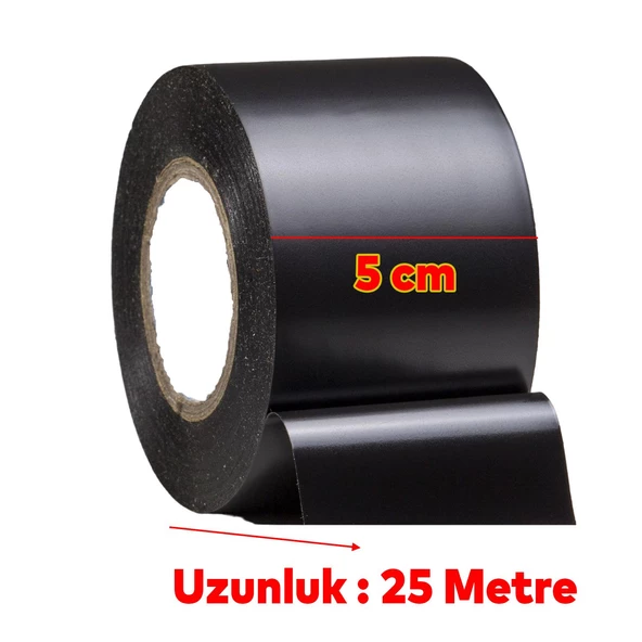 Elektrikçi Bandı Siyah İzole Elektirik Kablo Bant Bandı Pvc 0.13 mm Kalınlık 50 mm Geniş 25 Metre - 2