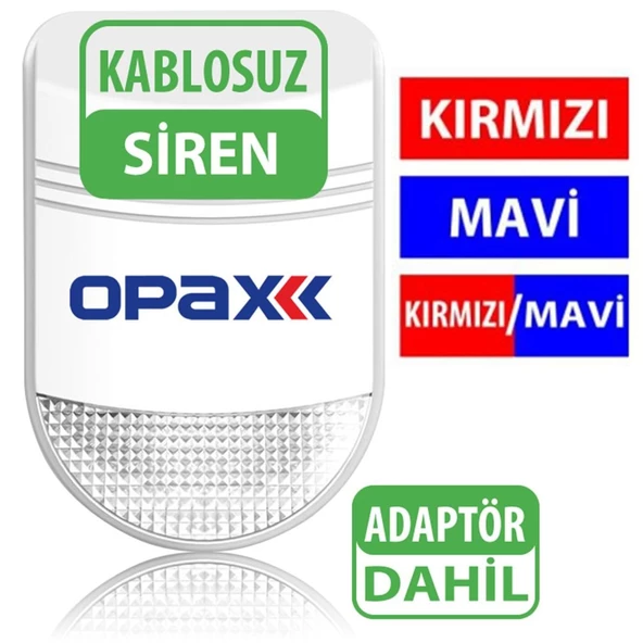 Opax Bgr-09 Kablosuz Harici Siren /Mesafe Artırıcı /Repeater Adaptör Dahil