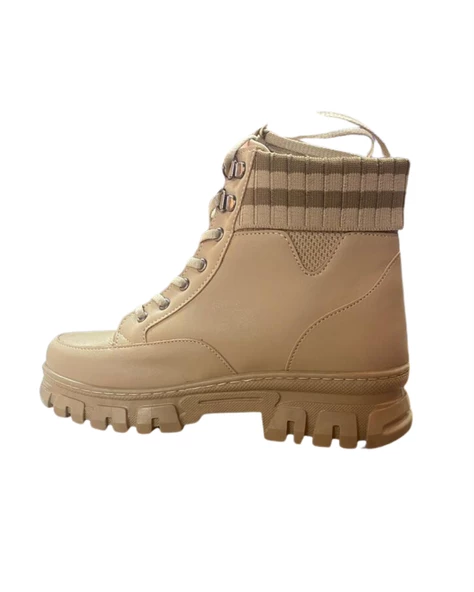 M.P. 232-1427 Zn Kadın Bej Düz Bot - 5