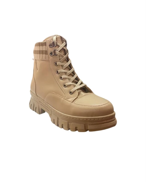 M.P. 232-1427 Zn Kadın Bej Düz Bot - 4