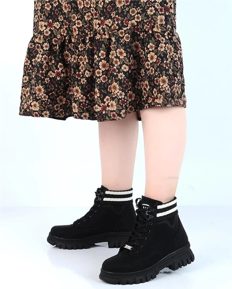 M.P. 232-1427 Zn Kadın Siyah Düz Bot - 2