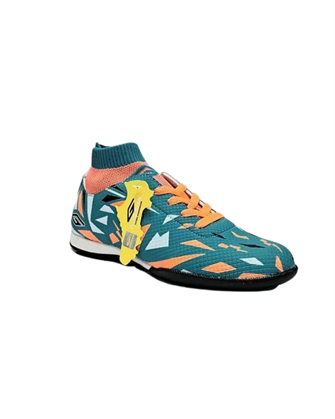 Dugana 2303 Ft Çocuk Petrol Yeşili-Turuncu Çoraplı Halı Saha Futbol Ayakkabı - 4