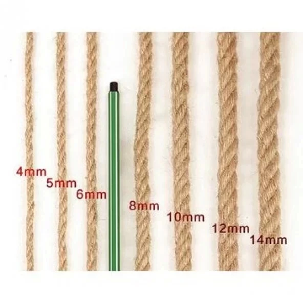 Jütburada Jüt Halat 10 mm 100 Metre Hasır Dekor Süsleme İp - 4