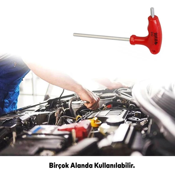 Eltos Allen Alyan 2 Uçlu T Tipi Anahtar altıgen Köşeli Somun Vida Sıkma Sökme 2.5 mm ETA025 - 5